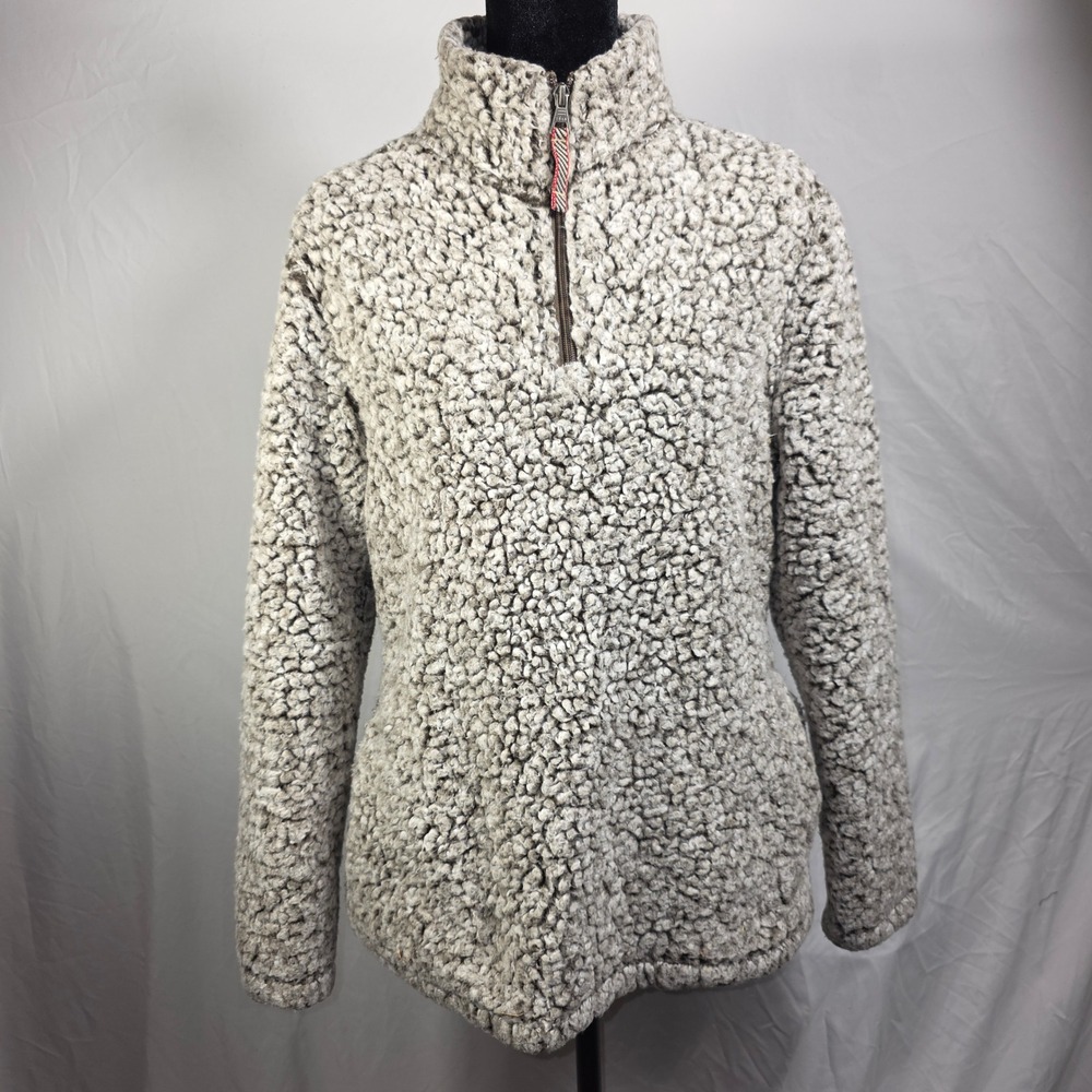 Weatherproof Vintage Sherpa Pullover Womens XS Gray Excellent Quarter Zip Fleece